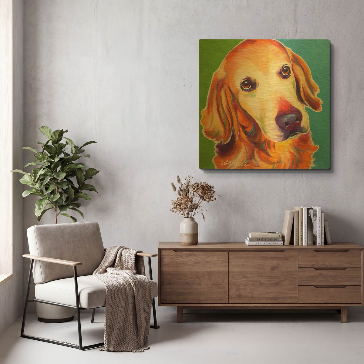'Golden - Jackson' By Dawg Painter Gold Metal Wall Art