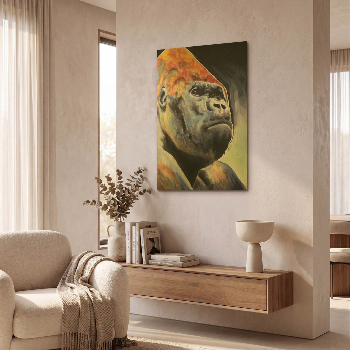 'Gorilla - Silverback' By Dawg Painter Gold Metal Wall Art