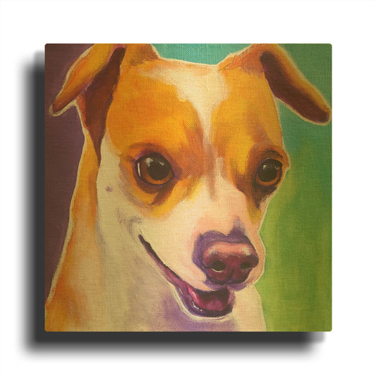 'Chihuahua - Duncan' By Dawg Painter Gold Metal Wall Art