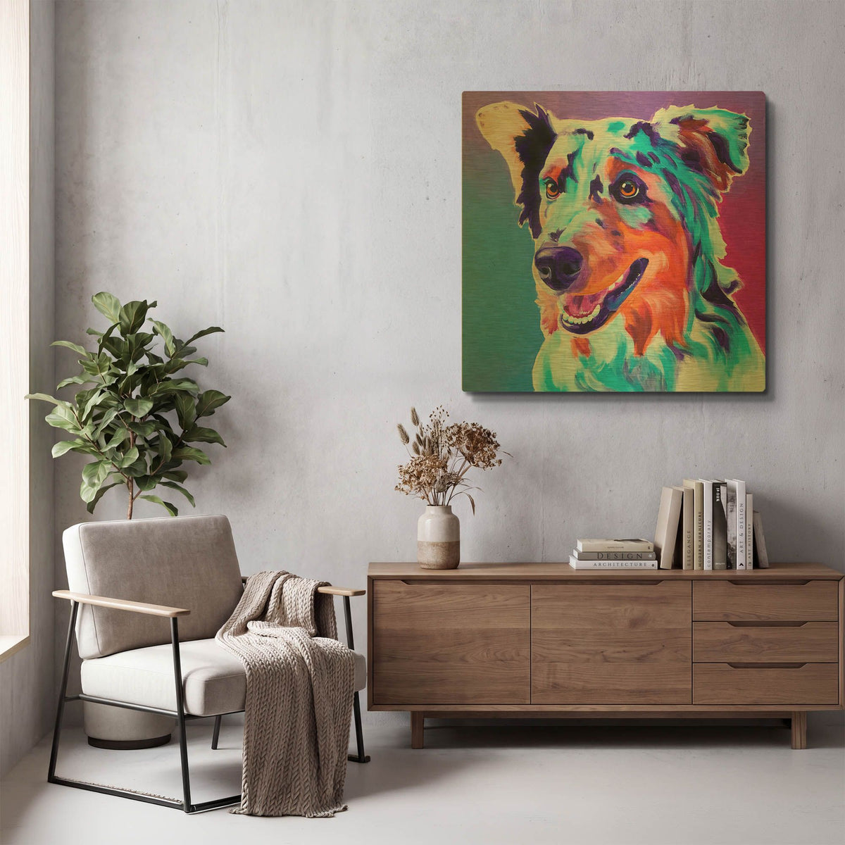 'Aussie - Pepper' By Dawg Painter Gold Metal Wall Art