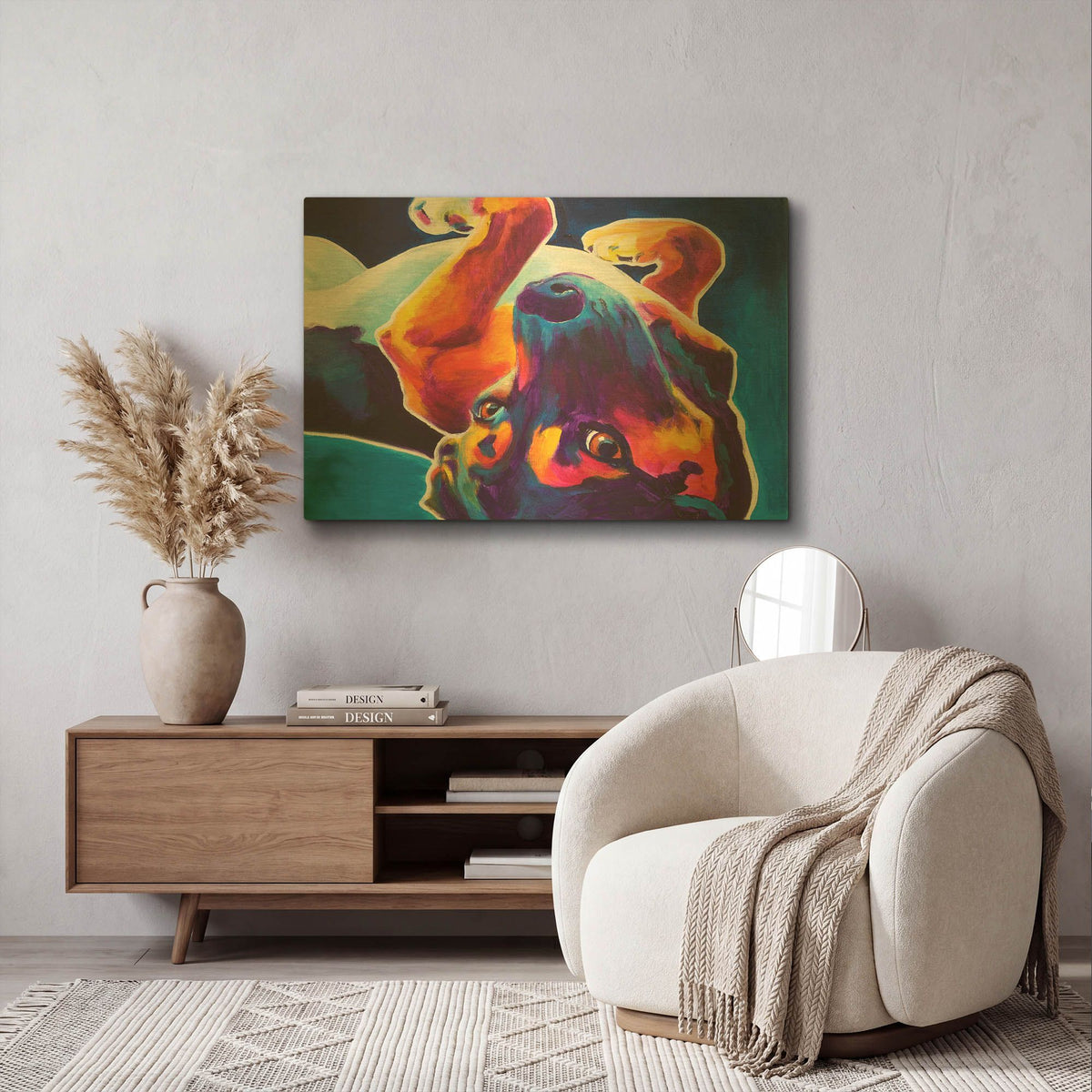 'Beagle - Roxy' By Dawg Painter Gold Metal Wall Art