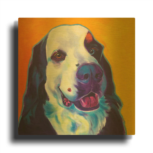 'Bernese Mountain Dog - Zeke 2' By Dawg Painter Gold Metal Wall Art