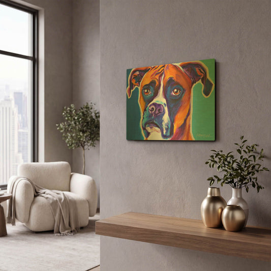 'Boxer - Rex' By Dawg Painter Gold Metal Wall Art