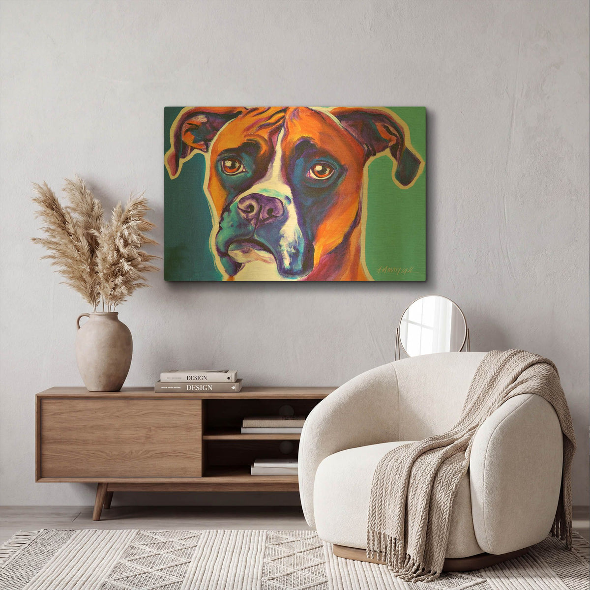 'Boxer - Rex' By Dawg Painter Gold Metal Wall Art