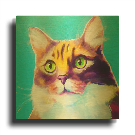 'Cat - Willow' By Dawg Painter Gold Metal Wall Art