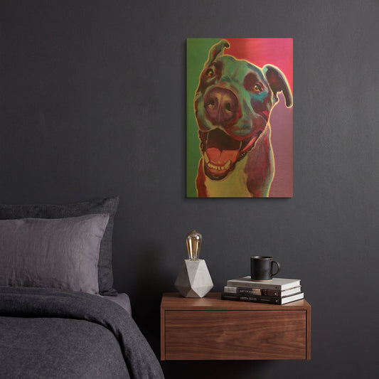 'Pit Bull - Candy' By Dawg Painter Gold Metal Wall Art