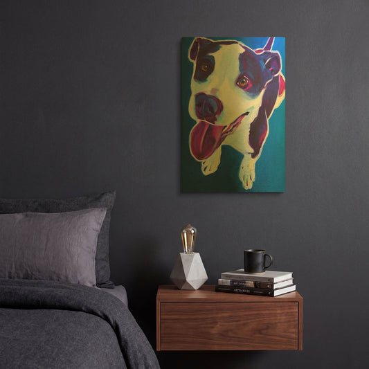 'Pit Bull - Marchant' By Dawg Painter Gold Metal Wall Art