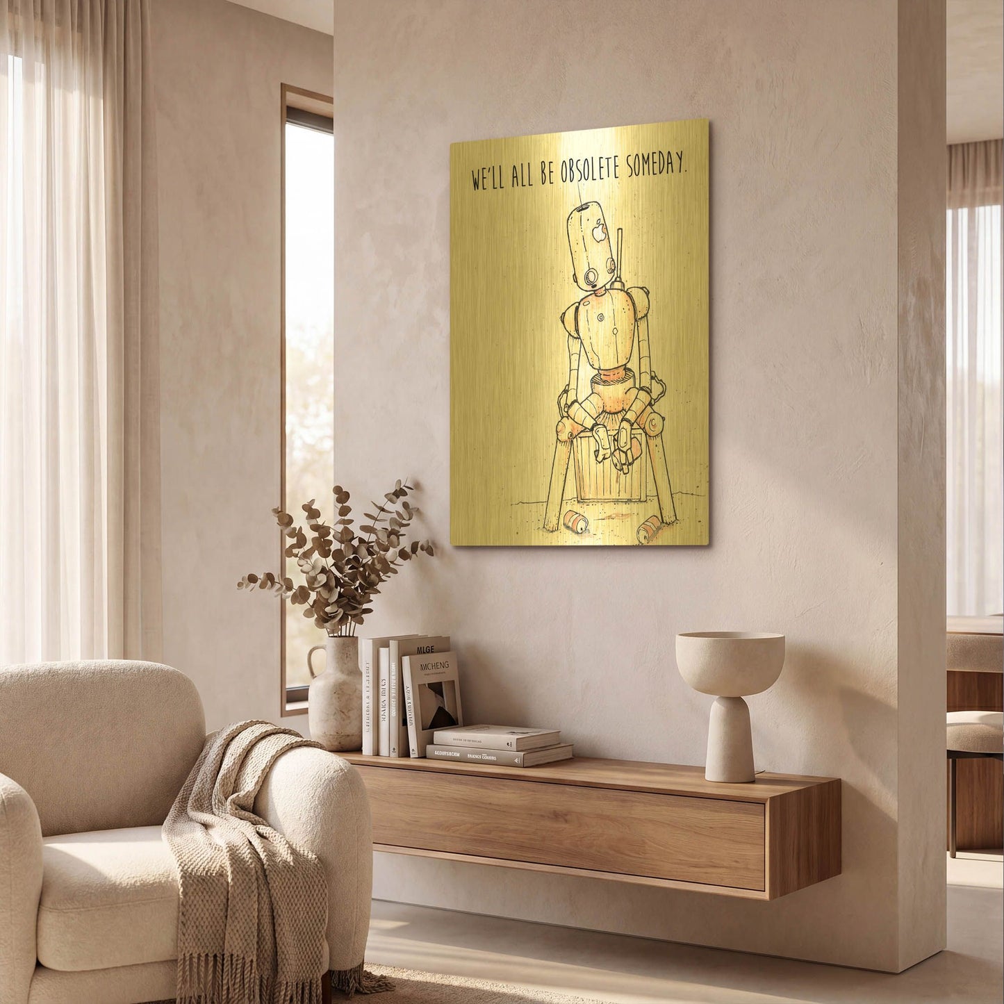 'Obsolete' By Craig Snodgrass Gold Metal Wall Art
