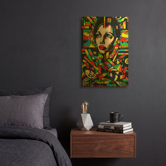 'Eightball' By Abstract Graffiti Gold Metal Wall Art