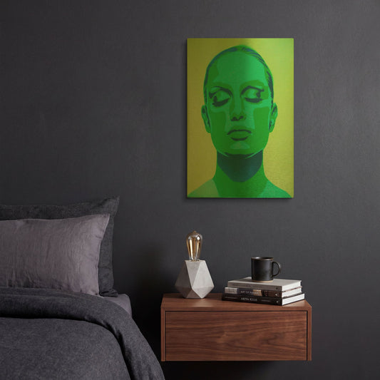'Skin Deep Green' By Abstract Graffiti Gold Metal Wall Art