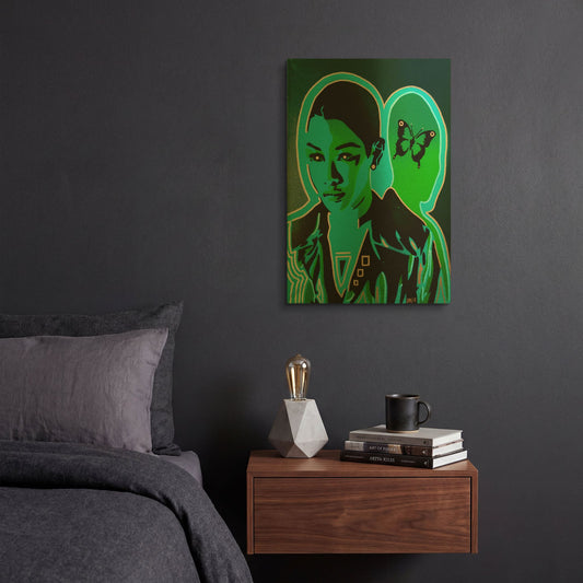 'Android V Butterfly' By Abstract Graffiti Gold Metal Wall Art