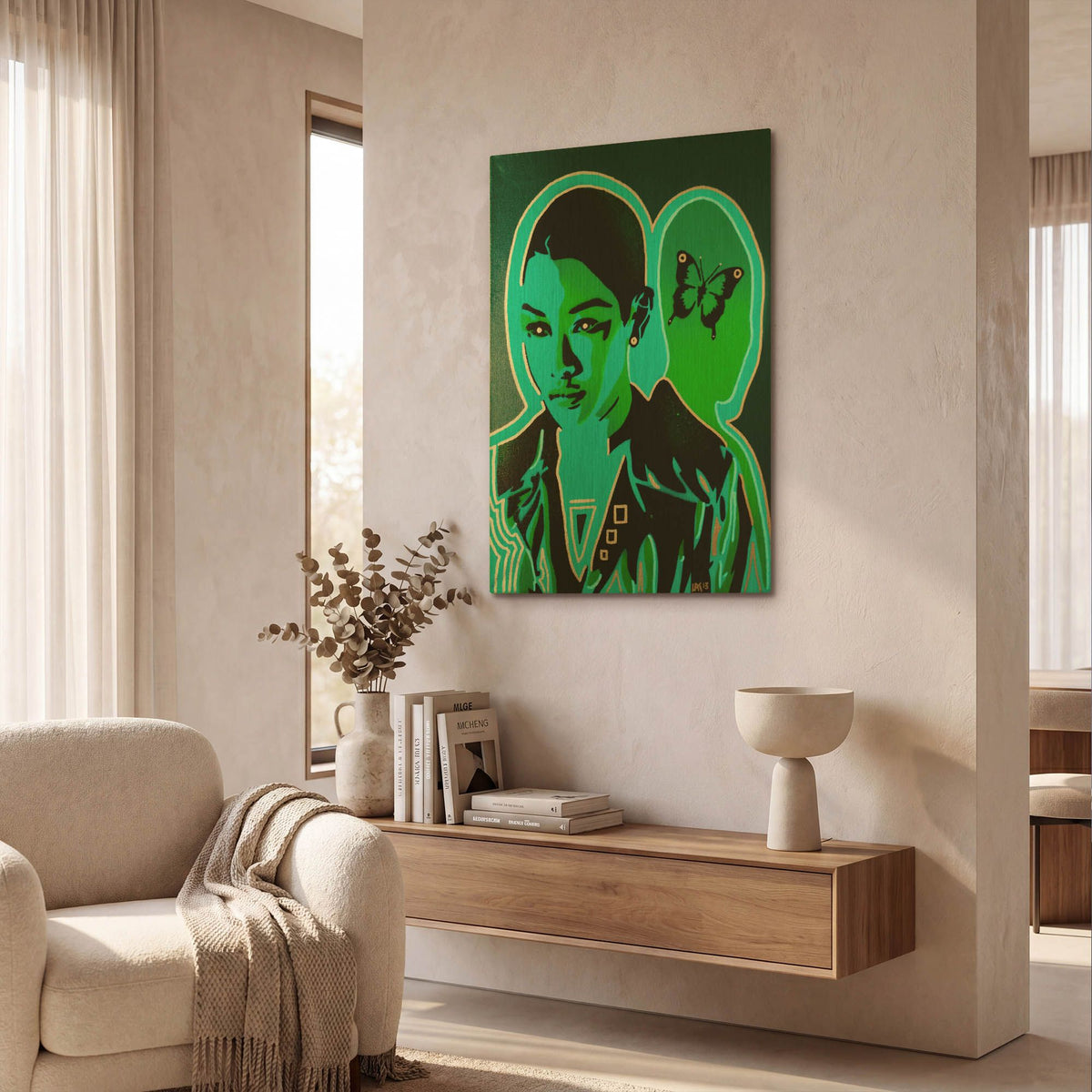 'Android V Butterfly' By Abstract Graffiti Gold Metal Wall Art