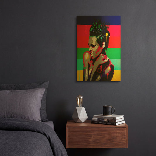 'Afro Punk 1' By Abstract Graffiti Gold Metal Wall Art