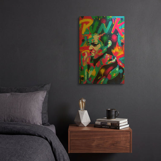'Punk' By Abstract Graffiti Gold Metal Wall Art