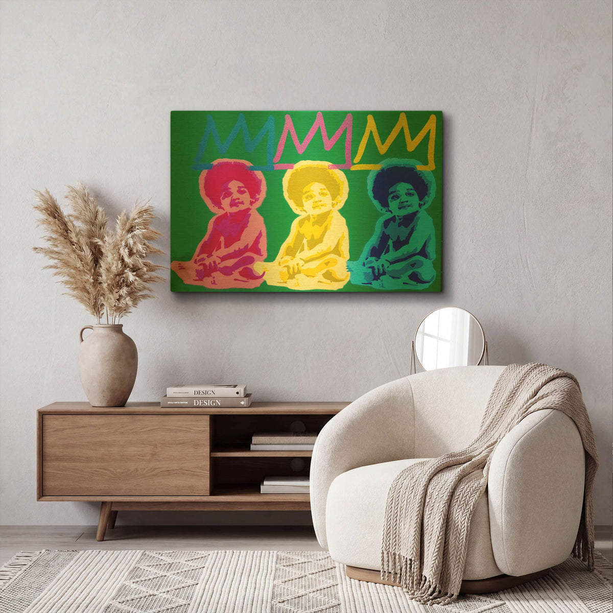 '3 Kings' By Abstract Graffiti Gold Metal Wall Art