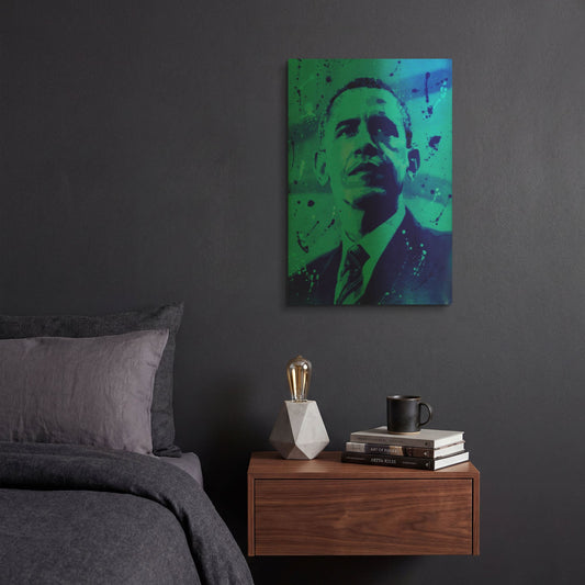 'President 1' By Abstract Graffiti Gold Metal Wall Art