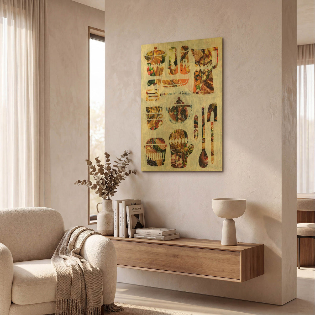 'Kitchen Collection' By Artpoptart Gold Metal Wall Art