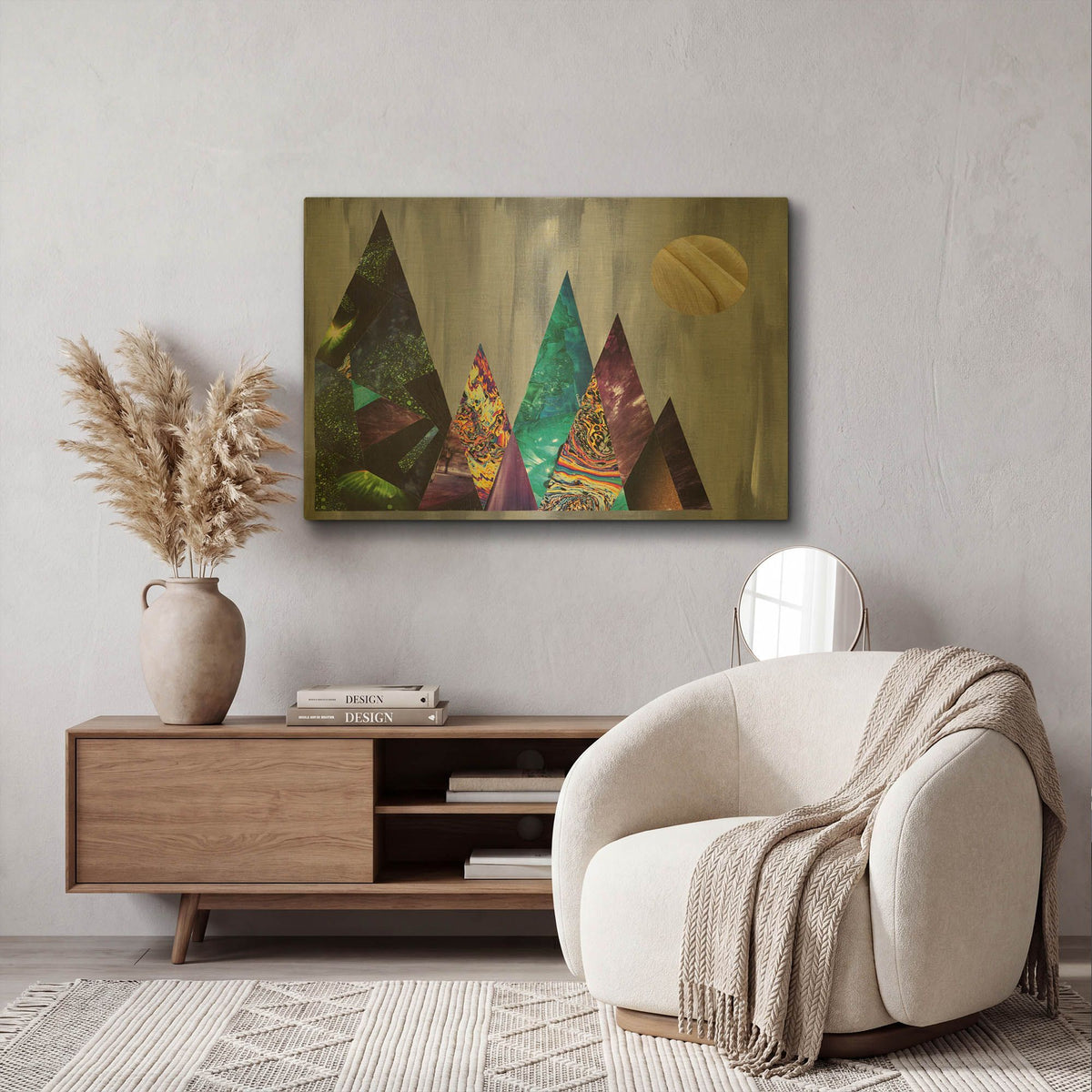 'Mountains' By Artpoptart Gold Metal Wall Art