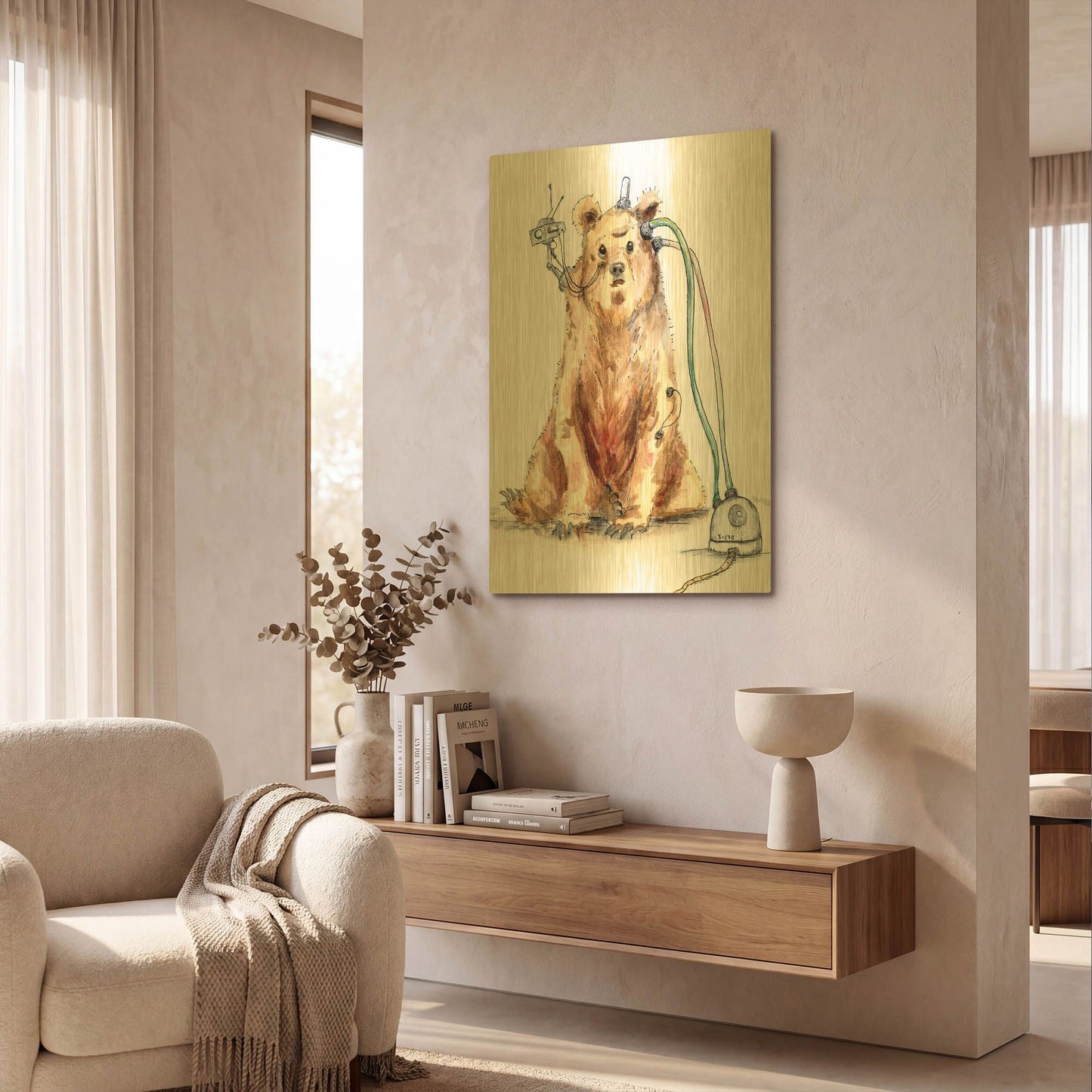'Ruxpin' By Craig Snodgrass Gold Metal Wall Art