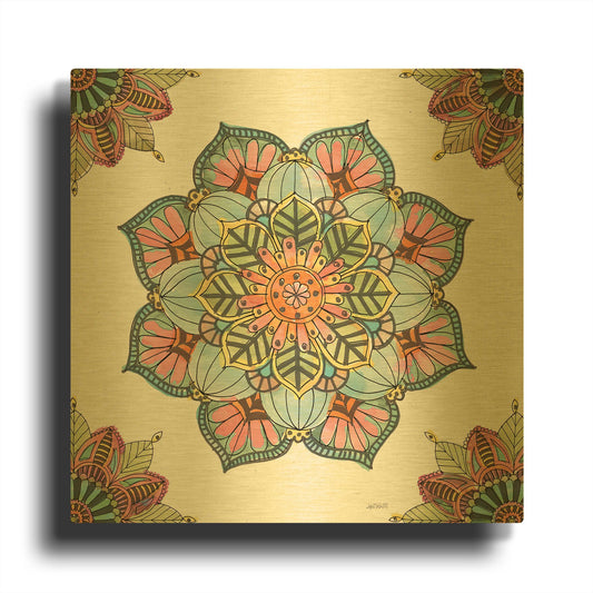 'Mandala Morning V' By Anne Tavoletti Gold Metal Wall Art