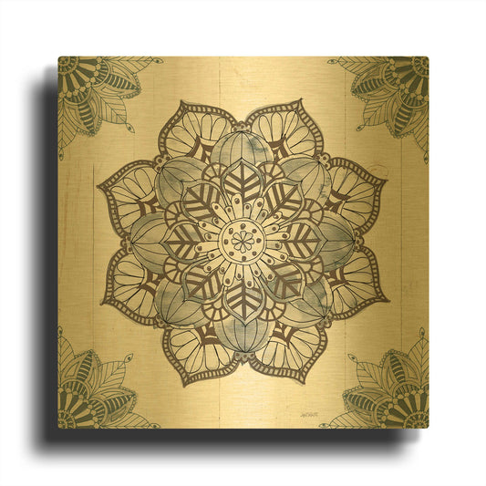 'Mandala Morning I' By Anne Tavoletti Gold Metal Wall Art