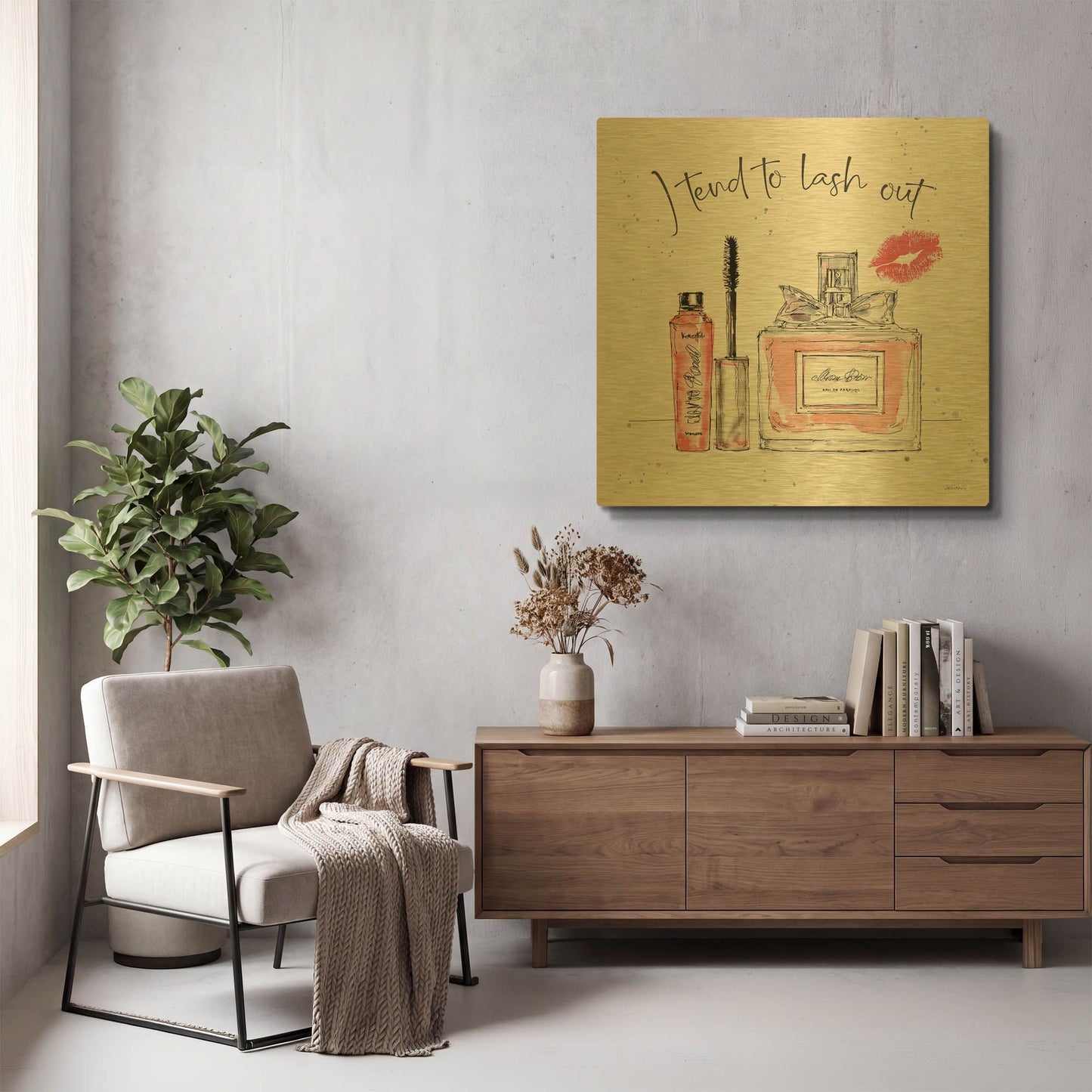 'Chic Accents V' By Anne Tavoletti Gold Metal Wall Art