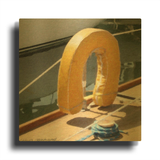 'Nautical Closeups 19' By Carlos Casamayor Gold Metal Wall Art