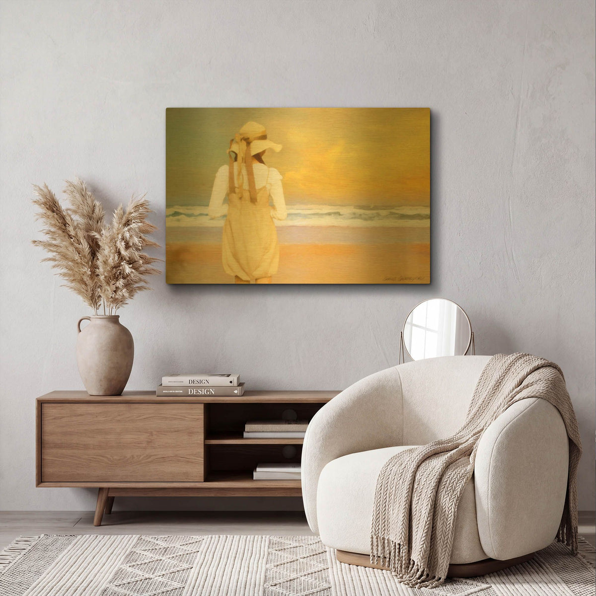'Girl 1910' By Carlos Casamayor Gold Metal Wall Art