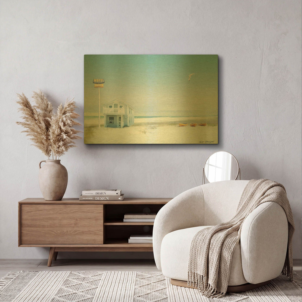 'Motel Paradise' By Carlos Casamayor Gold Metal Wall Art