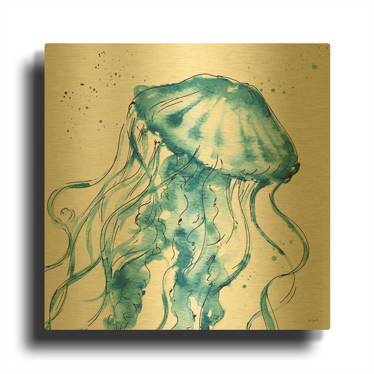 'Deep Sea X' By Anne Tavoletti Gold Metal Wall Art