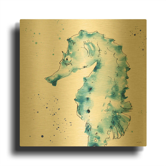 'Deep Sea XI' By Anne Tavoletti Gold Metal Wall Art