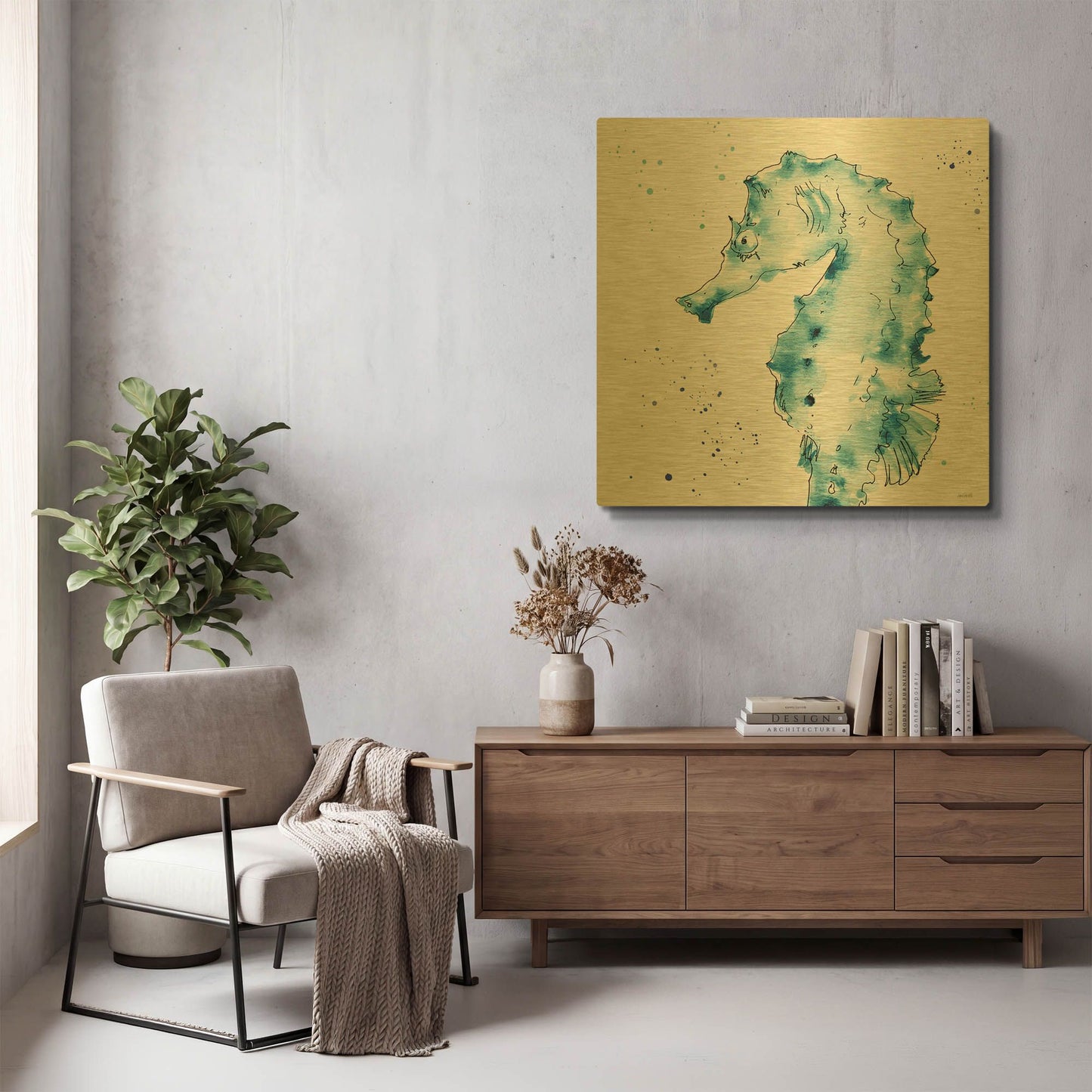 'Deep Sea XI' By Anne Tavoletti Gold Metal Wall Art