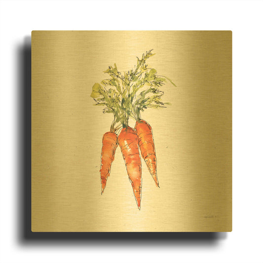 'Veggie Market V Carrots' By Anne Tavoletti Gold Metal Wall Art