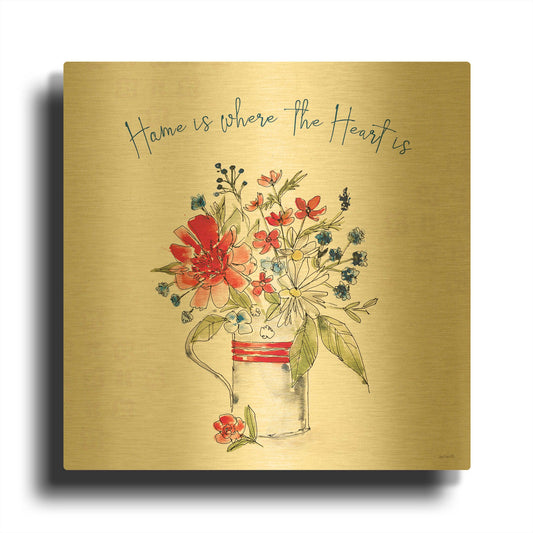 'Americana Mood II' By Anne Tavoletti Gold Metal Wall Art