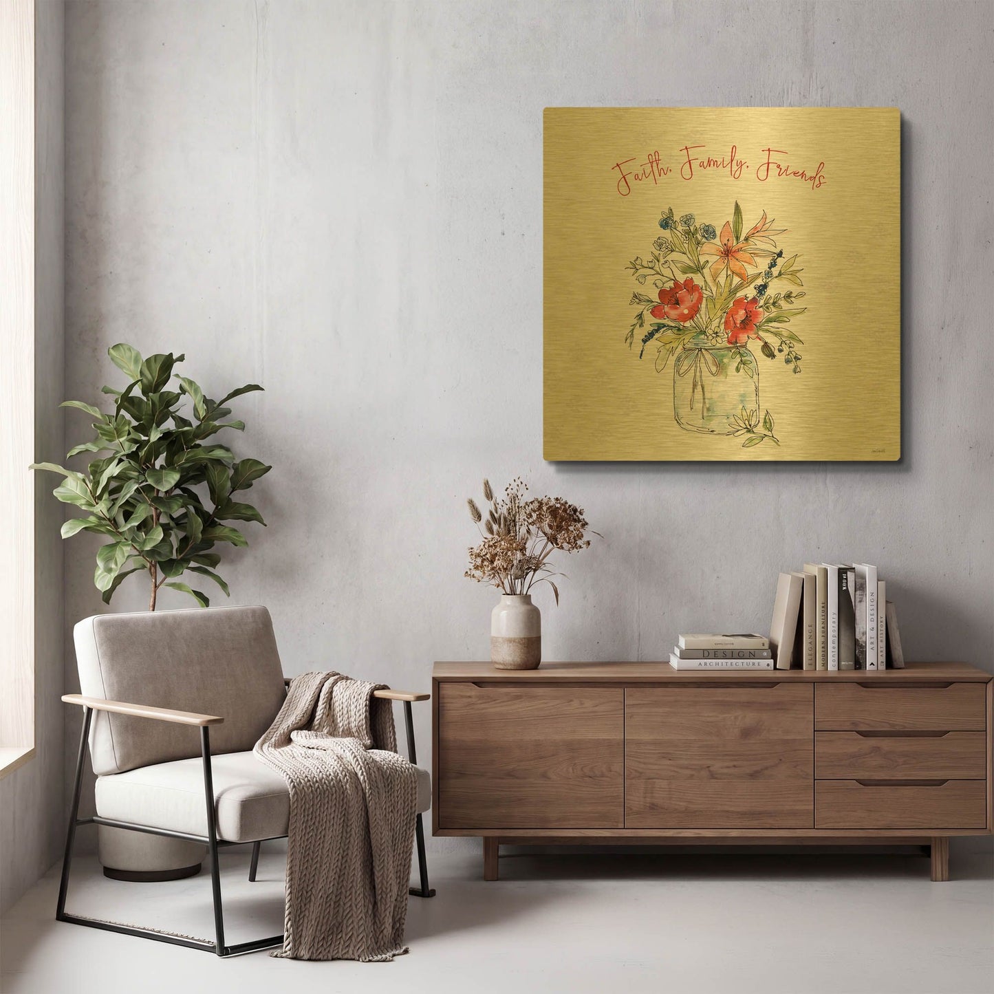 'Americana Mood III' By Anne Tavoletti Gold Metal Wall Art