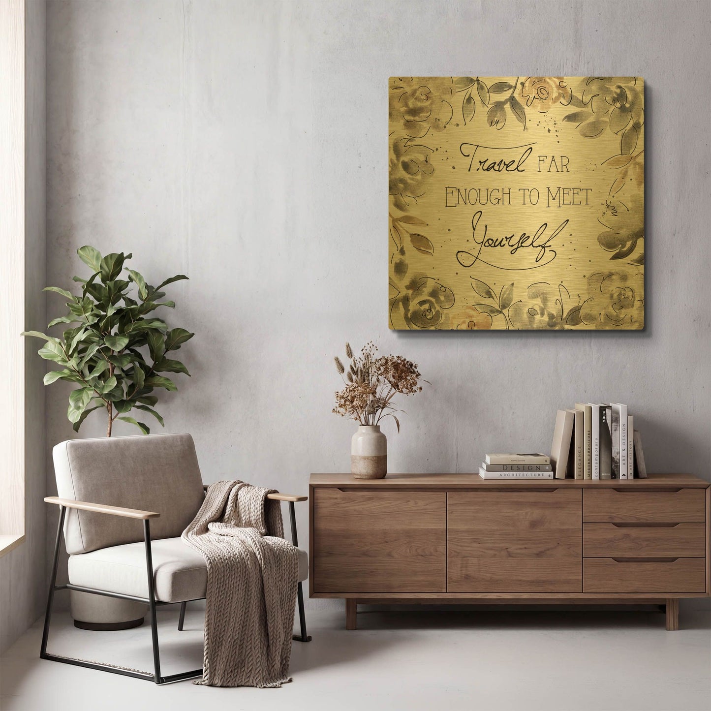 'Skyline Sketches VI' By Anne Tavoletti Gold Metal Wall Art