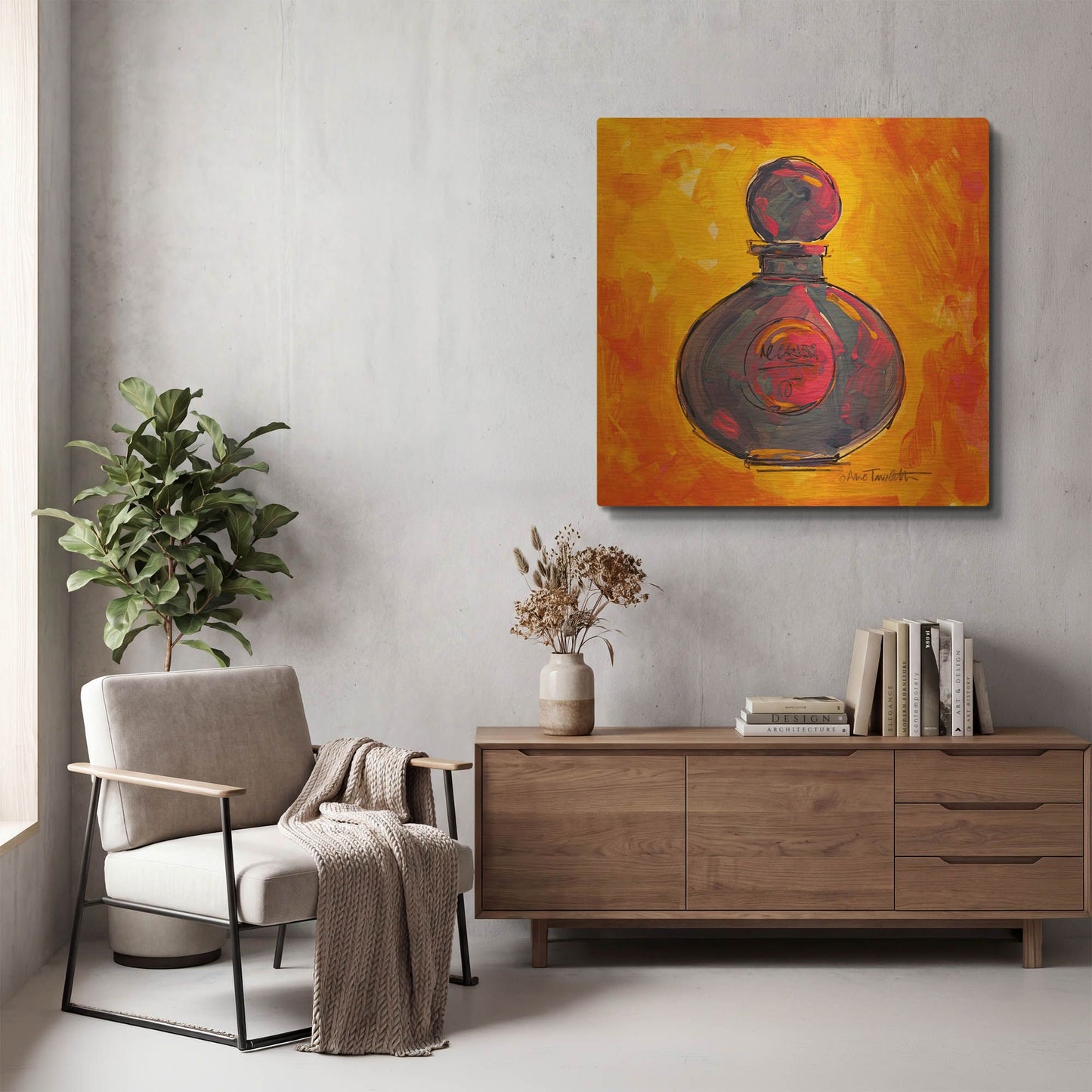 'Perfume IV' By Anne Tavoletti Gold Metal Wall Art