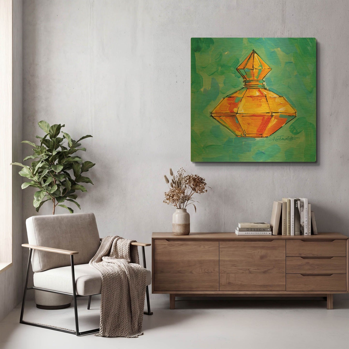 'Perfume VI' By Anne Tavoletti Gold Metal Wall Art