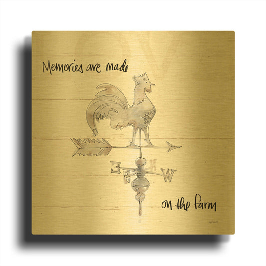 'Farm Memories V' By Anne Tavoletti Gold Metal Wall Art