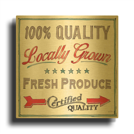 'Farm Signs VI' By Anne Tavoletti Gold Metal Wall Art