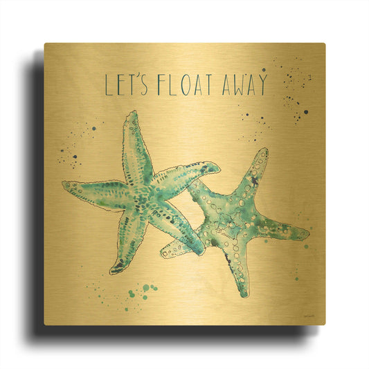 'Deep Sea VI' By Anne Tavoletti Gold Metal Wall Art