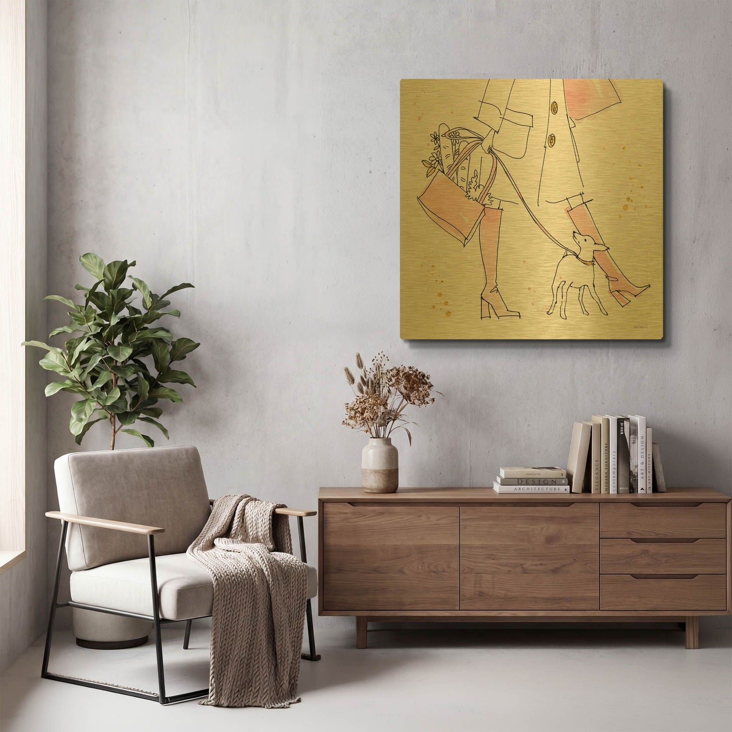 'Fashion Feet I' By Anne Tavoletti Gold Metal Wall Art