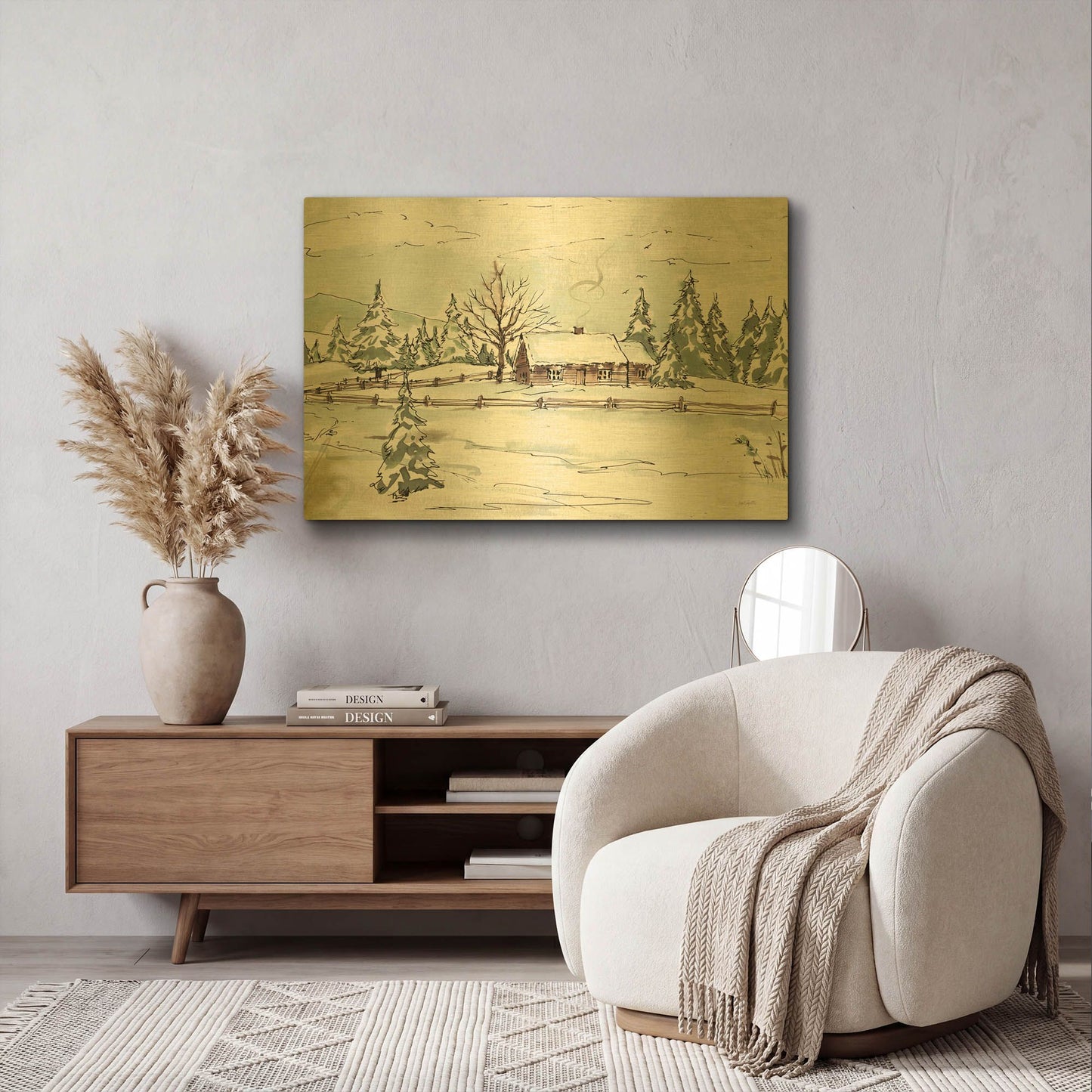 'WInter Wonderland X' By Anne Tavoletti Gold Metal Wall Art
