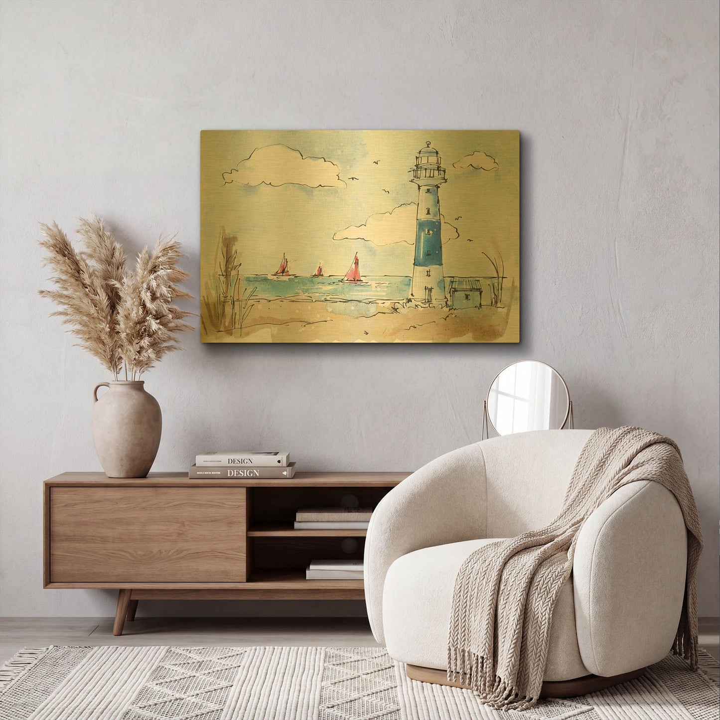 'Coastal Life II' By Anne Tavoletti Gold Metal Wall Art