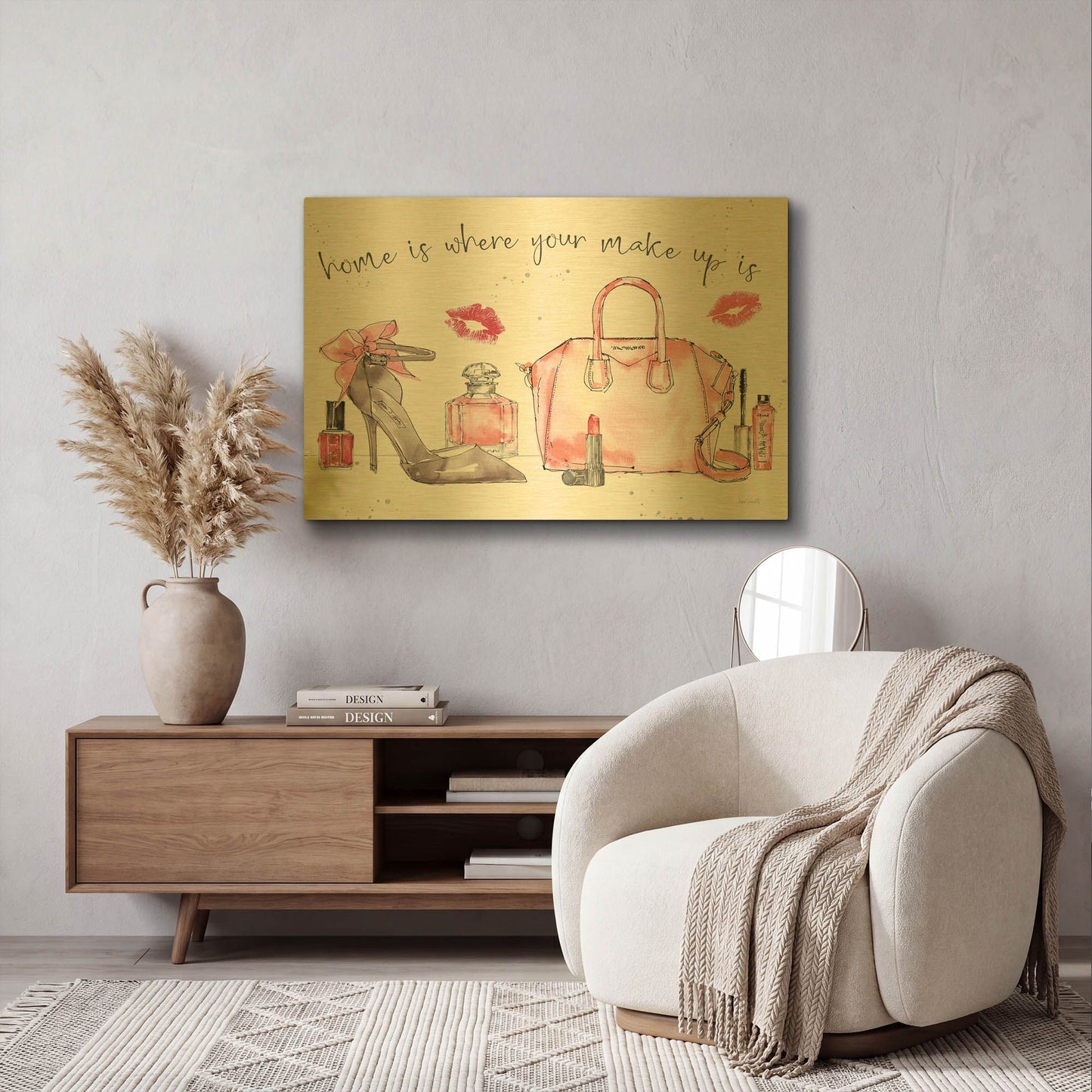 'Chic Accents I' By Anne Tavoletti Gold Metal Wall Art