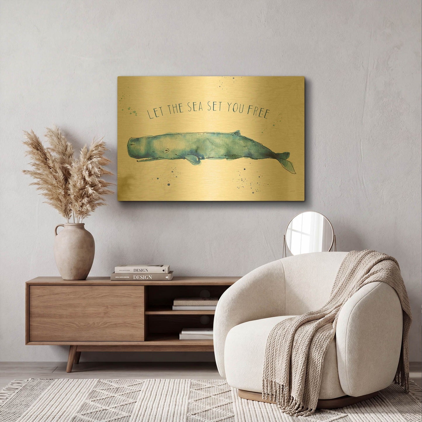 'Deep Sea I' By Anne Tavoletti Gold Metal Wall Art