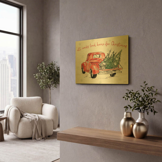'Modern Farmhouse IX' By Anne Tavoletti Gold Metal Wall Art