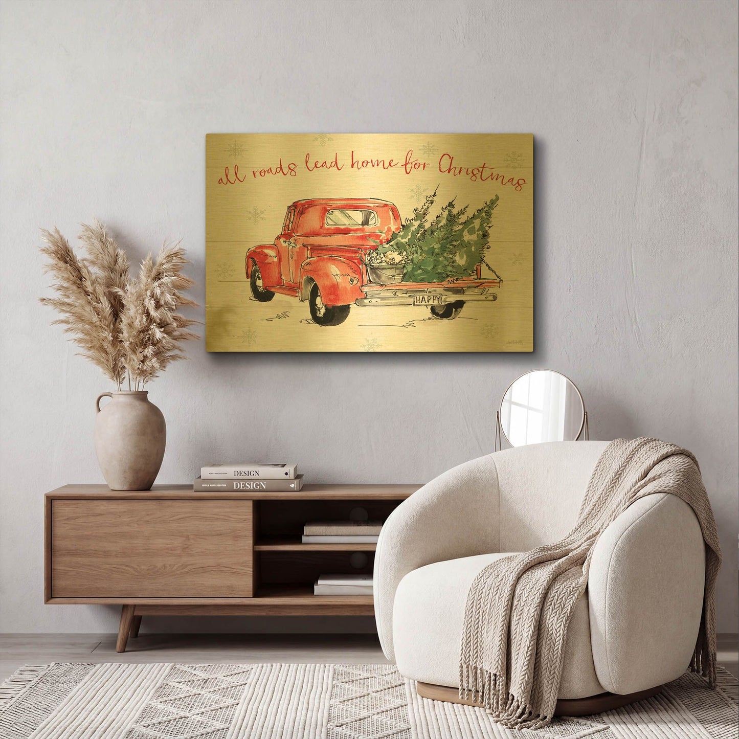 'Modern Farmhouse IX' By Anne Tavoletti Gold Metal Wall Art