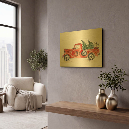 'Modern Farmhouse VIII' By Anne Tavoletti Gold Metal Wall Art