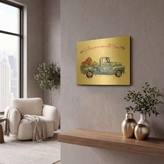 'Americana Mood VIII' By Anne Tavoletti Gold Metal Wall Art